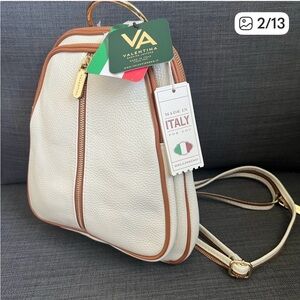 Valentina White and Tan Backpack